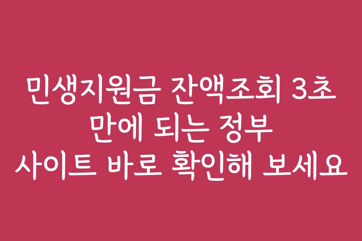 민생지원금 잔액조회 3초 만에 되는 정부 사이트 바로 확인해 보세요