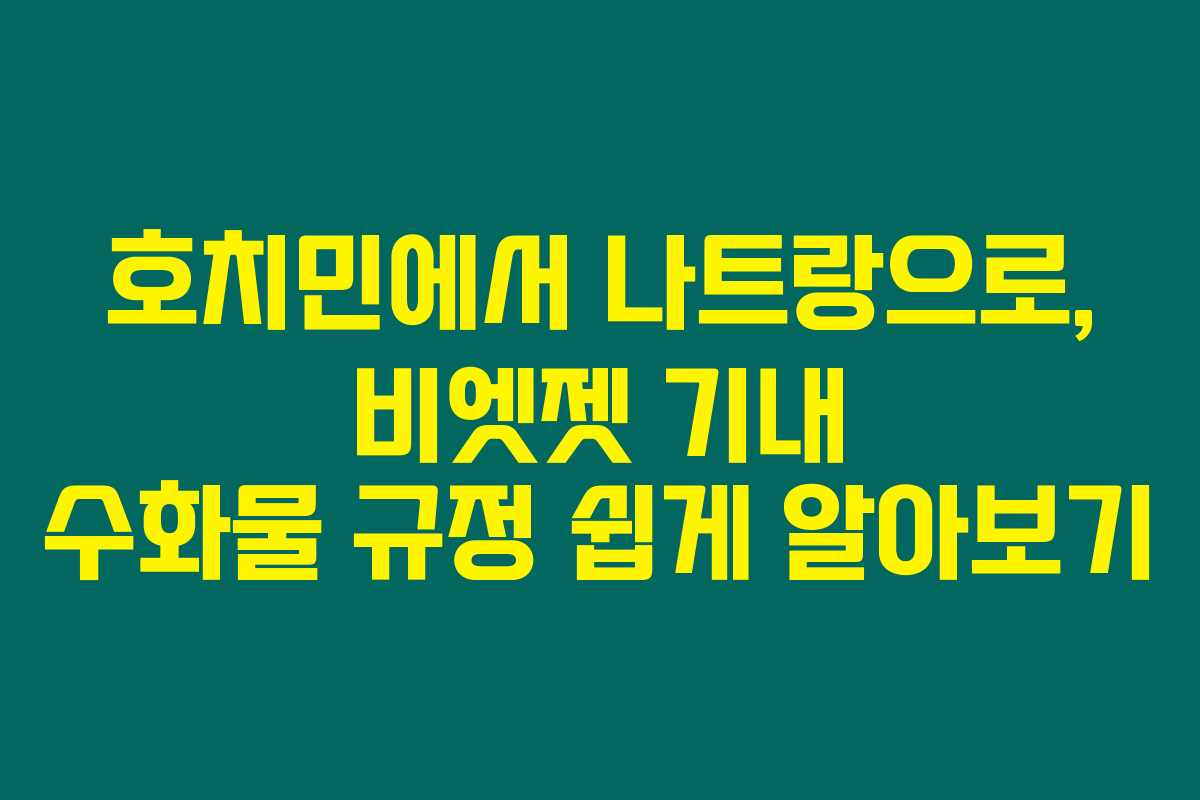 호치민에서 나트랑으로, 비엣젯 기내 수화물 규정 쉽게 알아보기