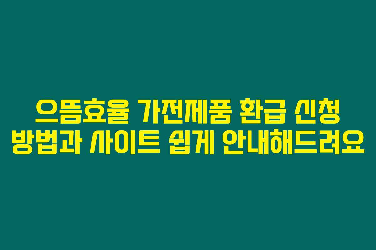 으뜸효율 가전제품 환급 신청 방법과 사이트 쉽게 안내해드려요 으뜸효율 가전제품 환급 신청 방법과 사이트 쉽게 안내해드려요