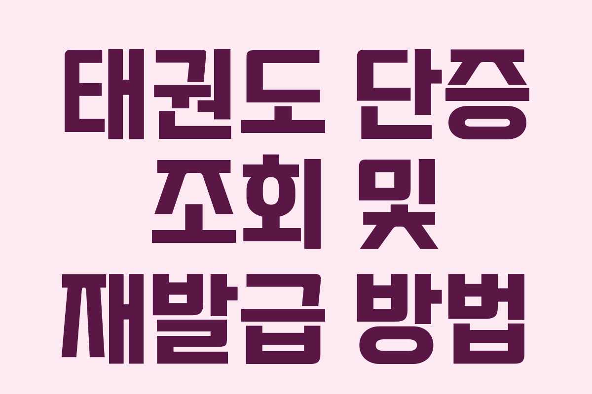 태권도 단증 조회 및 재발급 방법