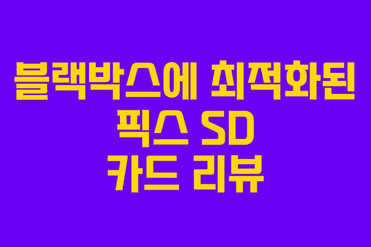 블랙박스에 최적화된 픽스 SD 카드 리뷰