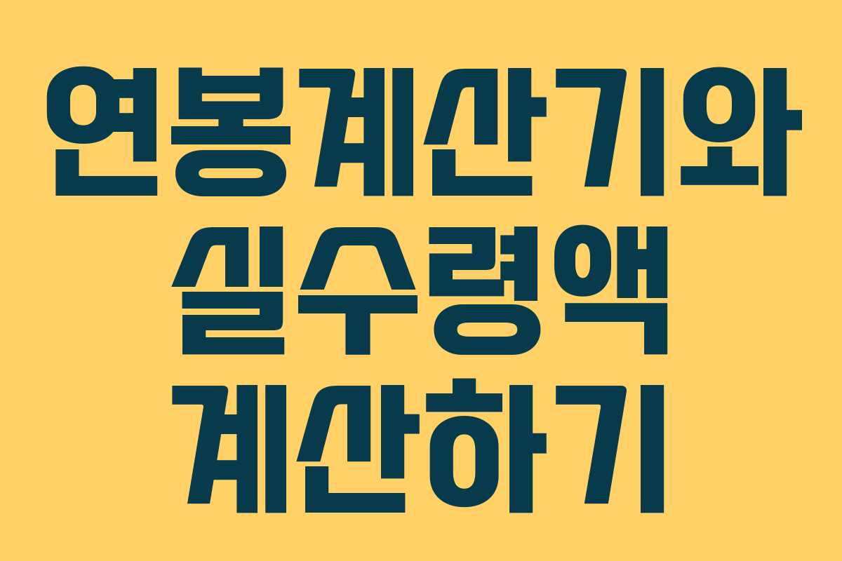연봉계산기와 실수령액 계산하기