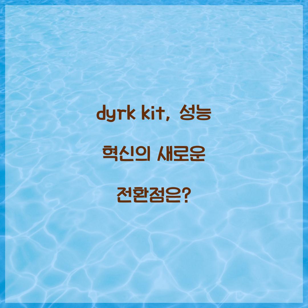 dyrk kit, 성능 혁신의 새로운 전환점은?