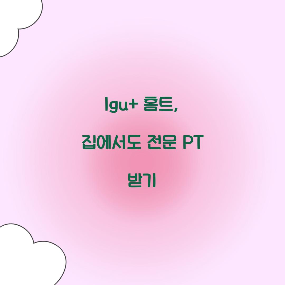 lgu+ 홈트, 집에서도 전문 PT 받기