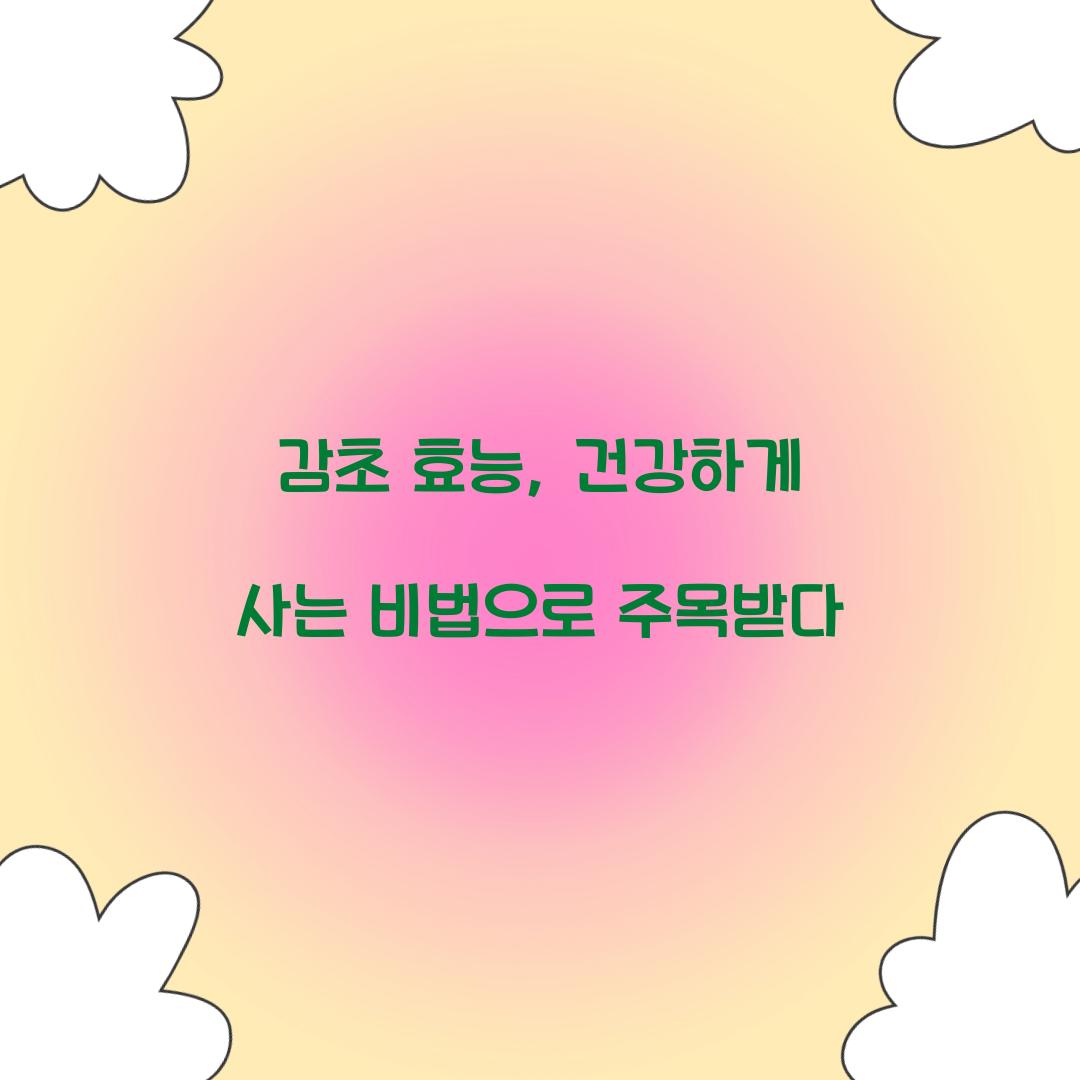 감초 효능, 건강하게 사는 비법으로 주목받다