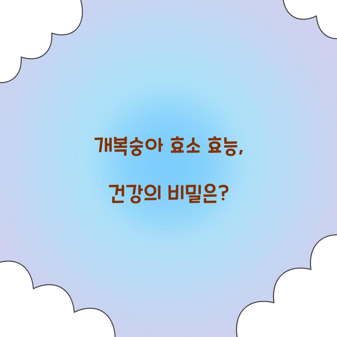 개복숭아 효소 효능, 건강의 비밀은?