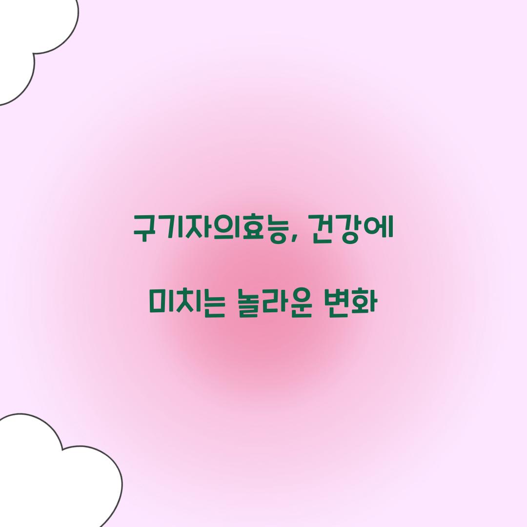 구기자의효능, 건강에 미치는 놀라운 변화