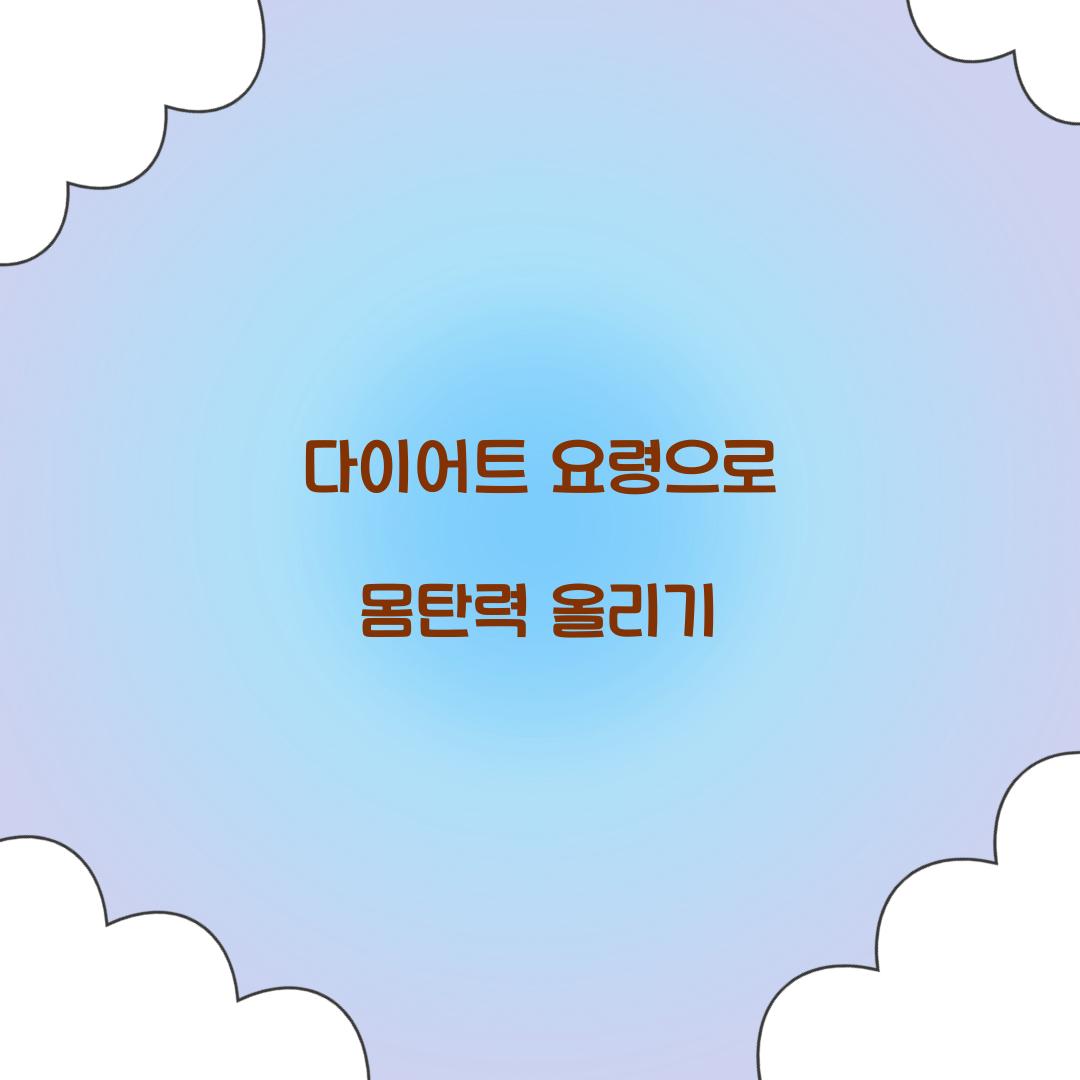 다이어트 요령으로 몸탄력 올리기