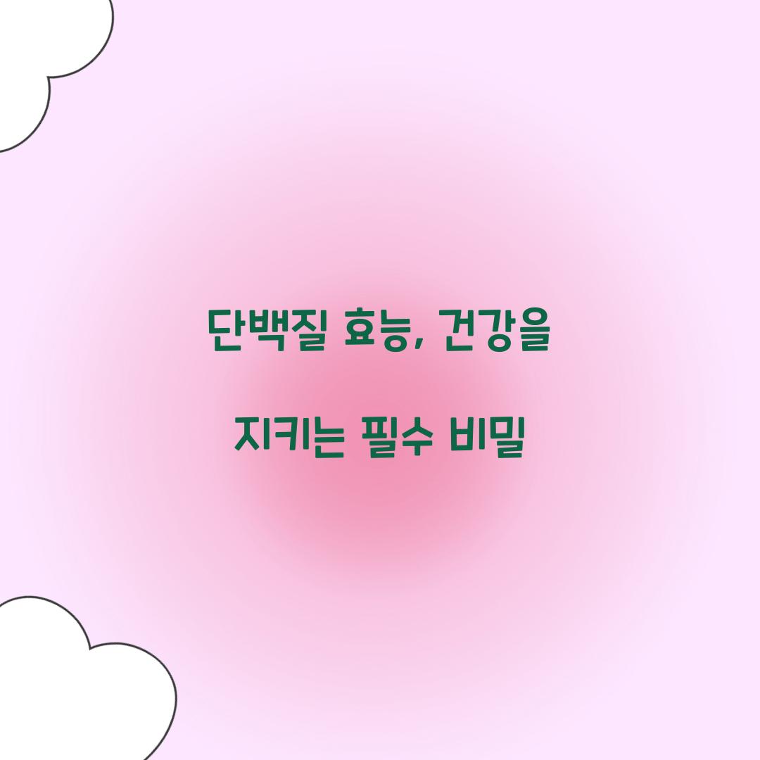 단백질 효능, 건강을 지키는 필수 비밀