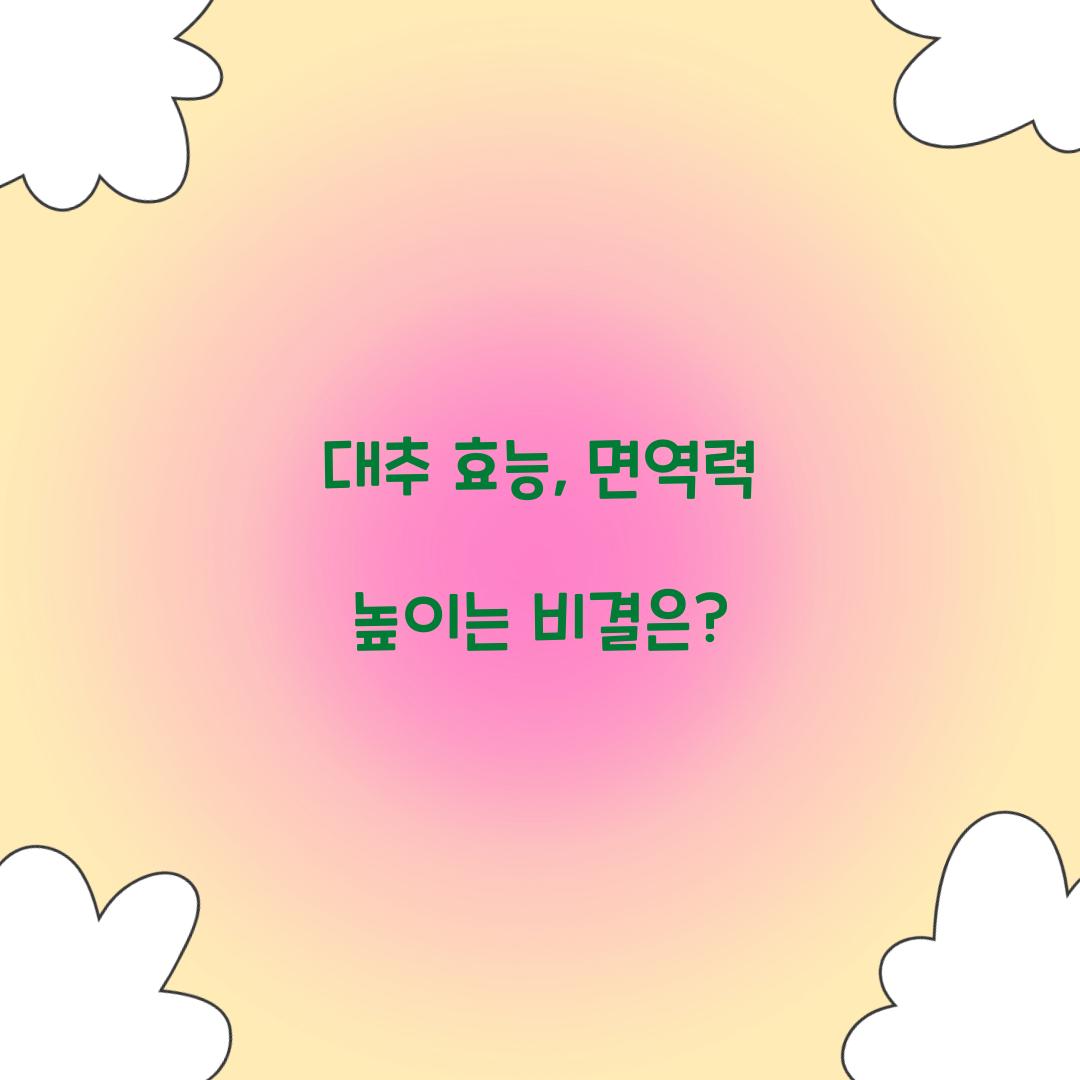 대추 효능, 면역력 높이는 비결은?