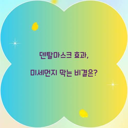 덴탈마스크 효과, 미세먼지 막는 비결은?