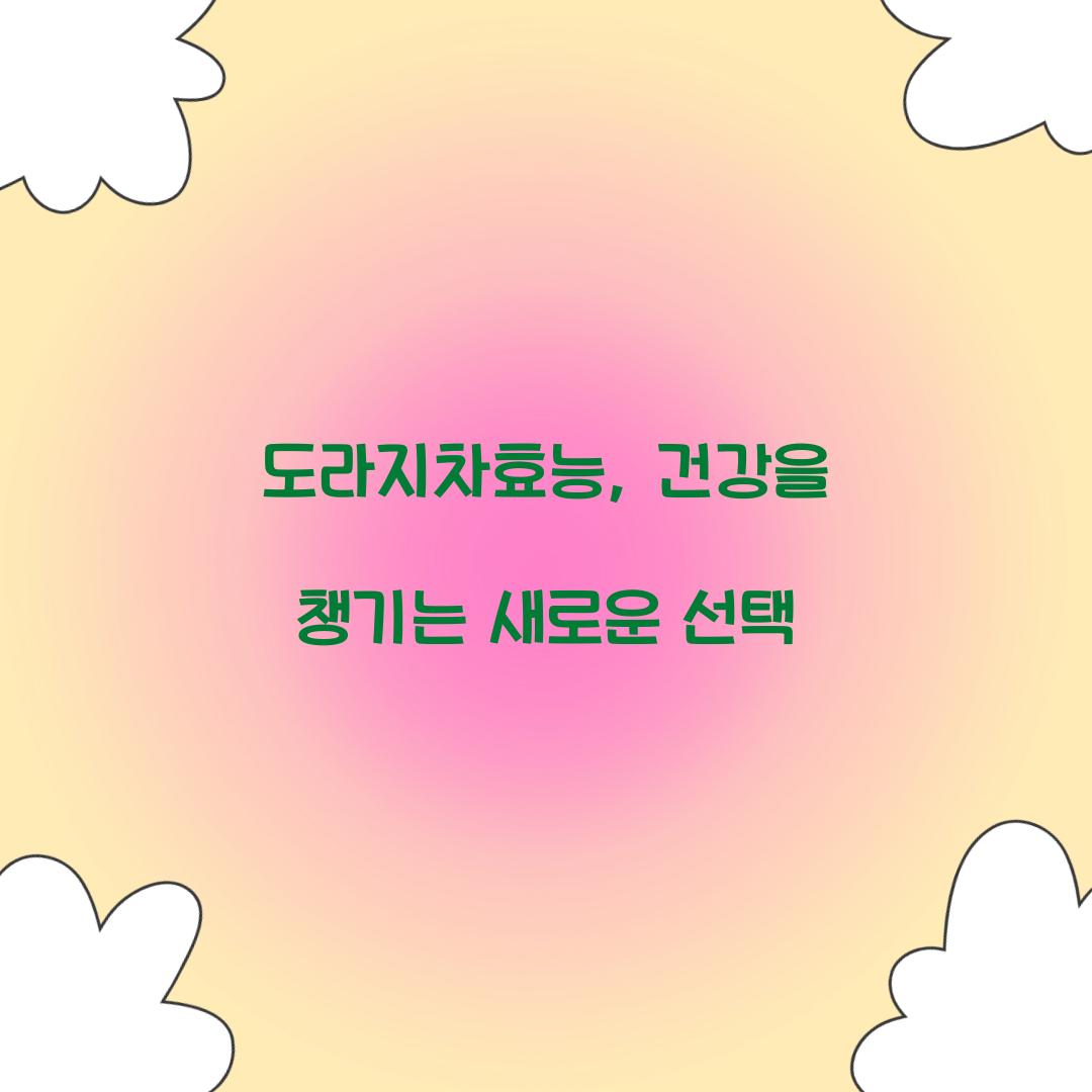 도라지차효능, 건강을 챙기는 새로운 선택