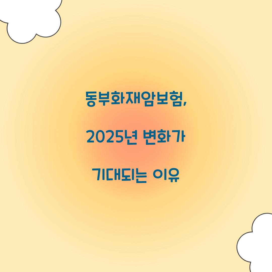 동부화재암보험, 2025년 변화가 기대되는 이유