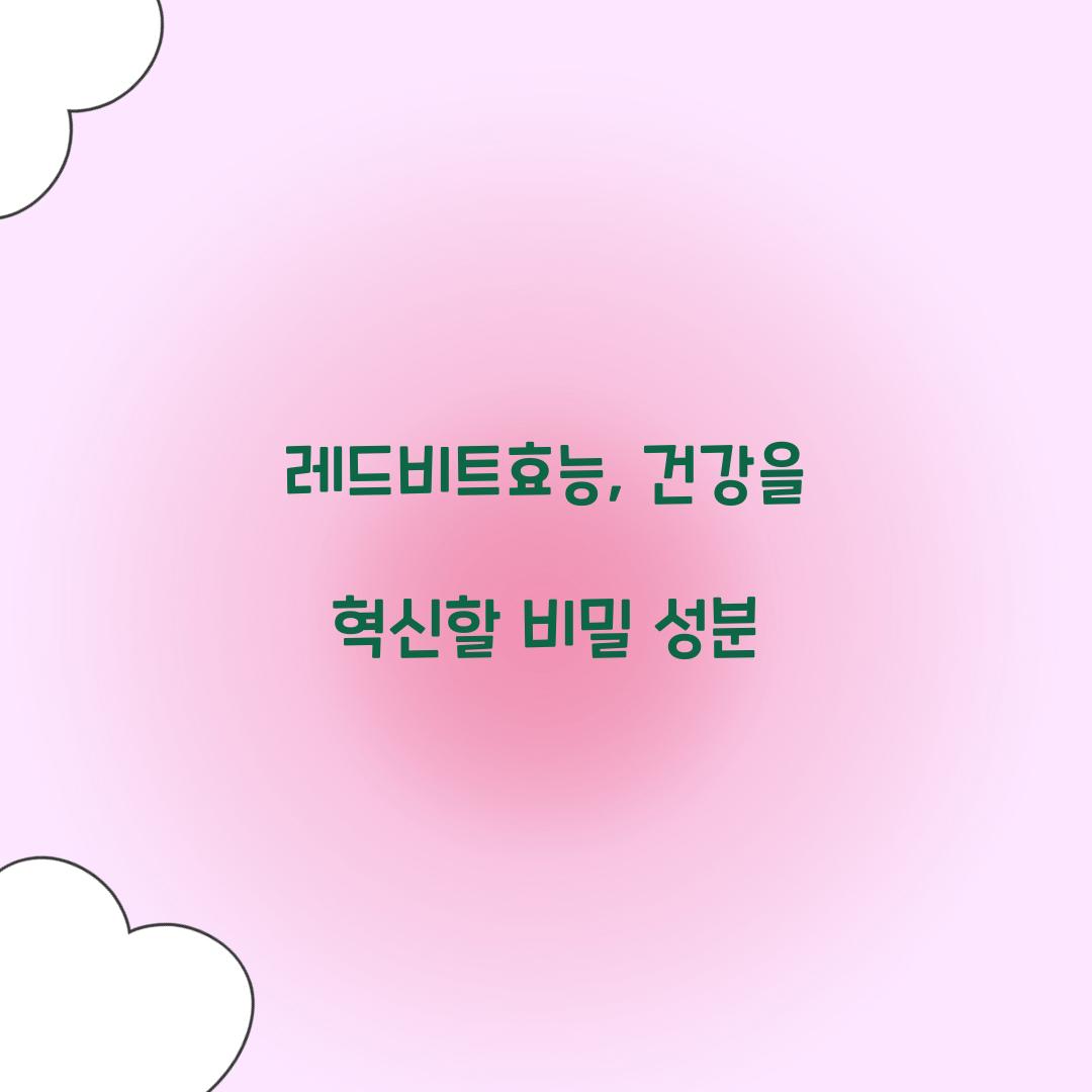 레드비트효능, 건강을 혁신할 비밀 성분