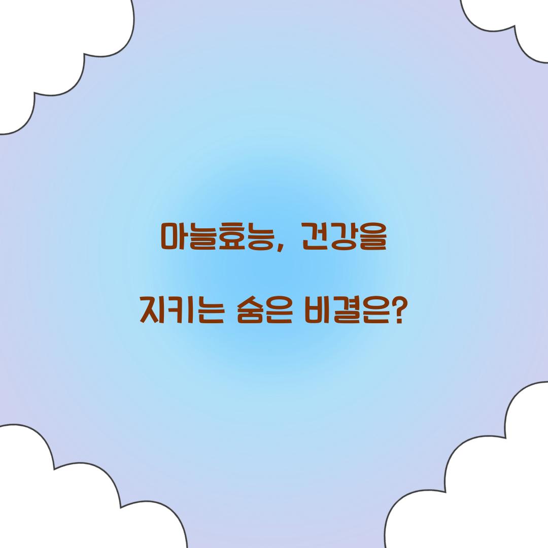 마늘효능, 건강을 지키는 숨은 비결은?