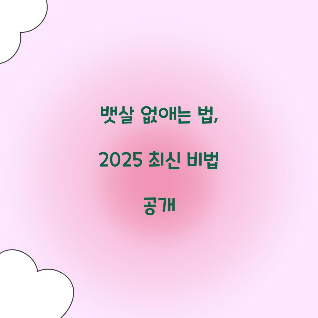뱃살 없애는 법, 2025 최신 비법 공개