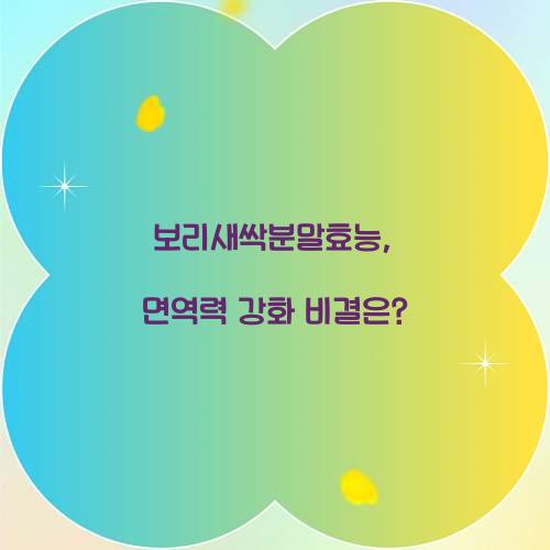 보리새싹분말효능, 면역력 강화 비결은?