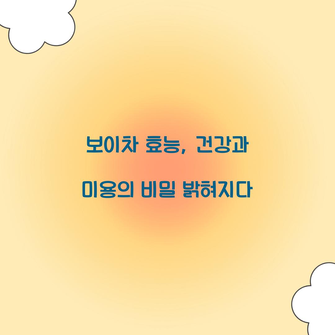 보이차 효능, 건강과 미용의 비밀 밝혀지다