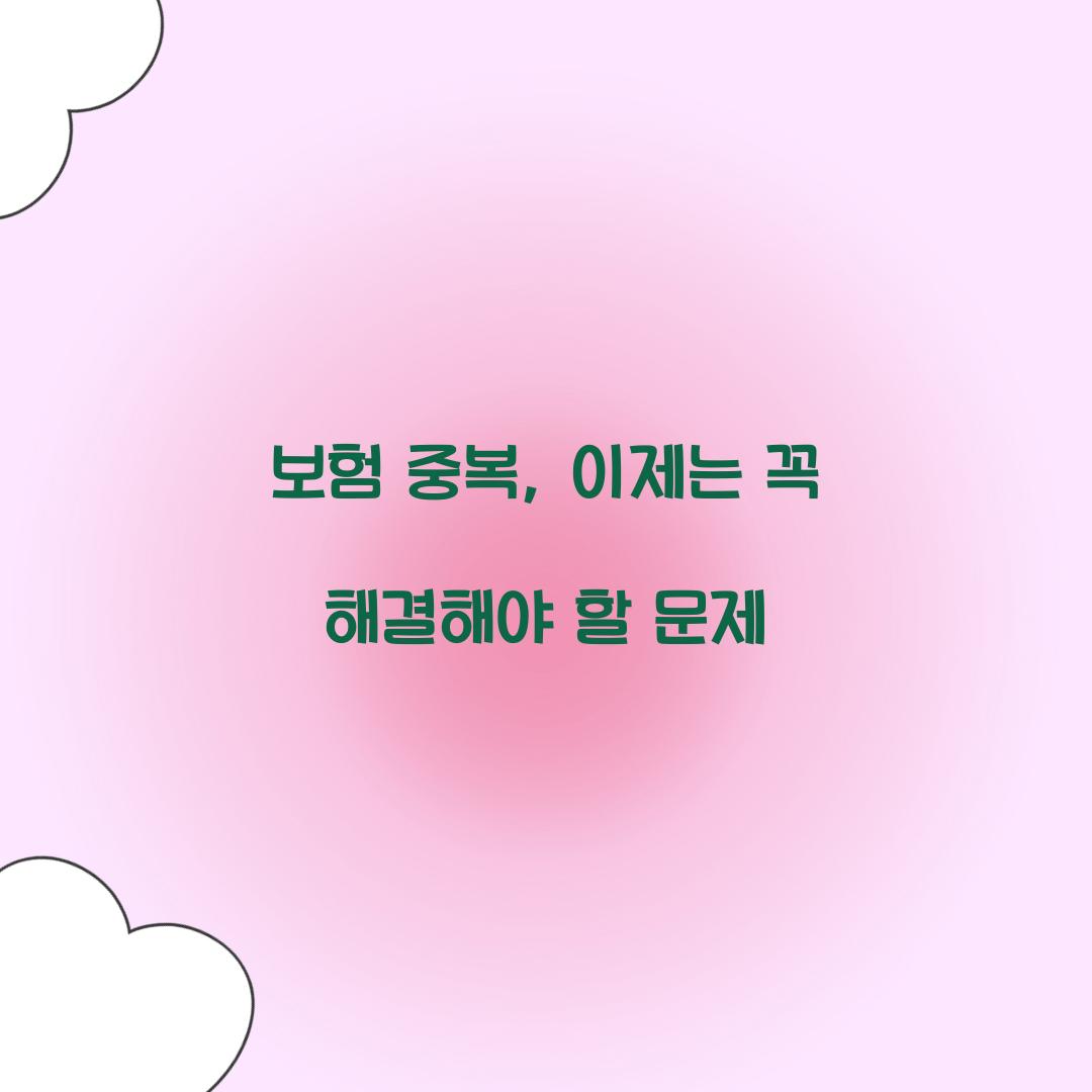 보험 중복, 이제는 꼭 해결해야 할 문제