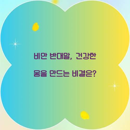 비만 반대말, 건강한 몸을 만드는 비결은?