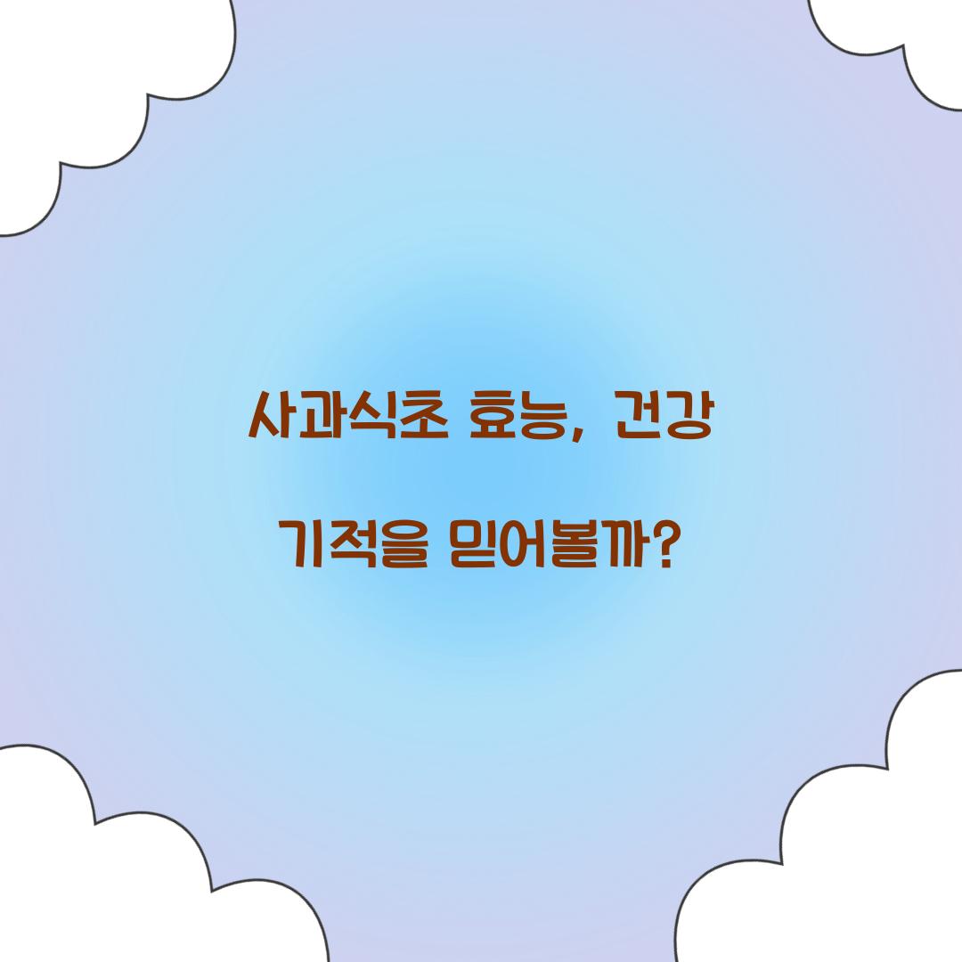 사과식초 효능, 건강 기적을 믿어볼까?