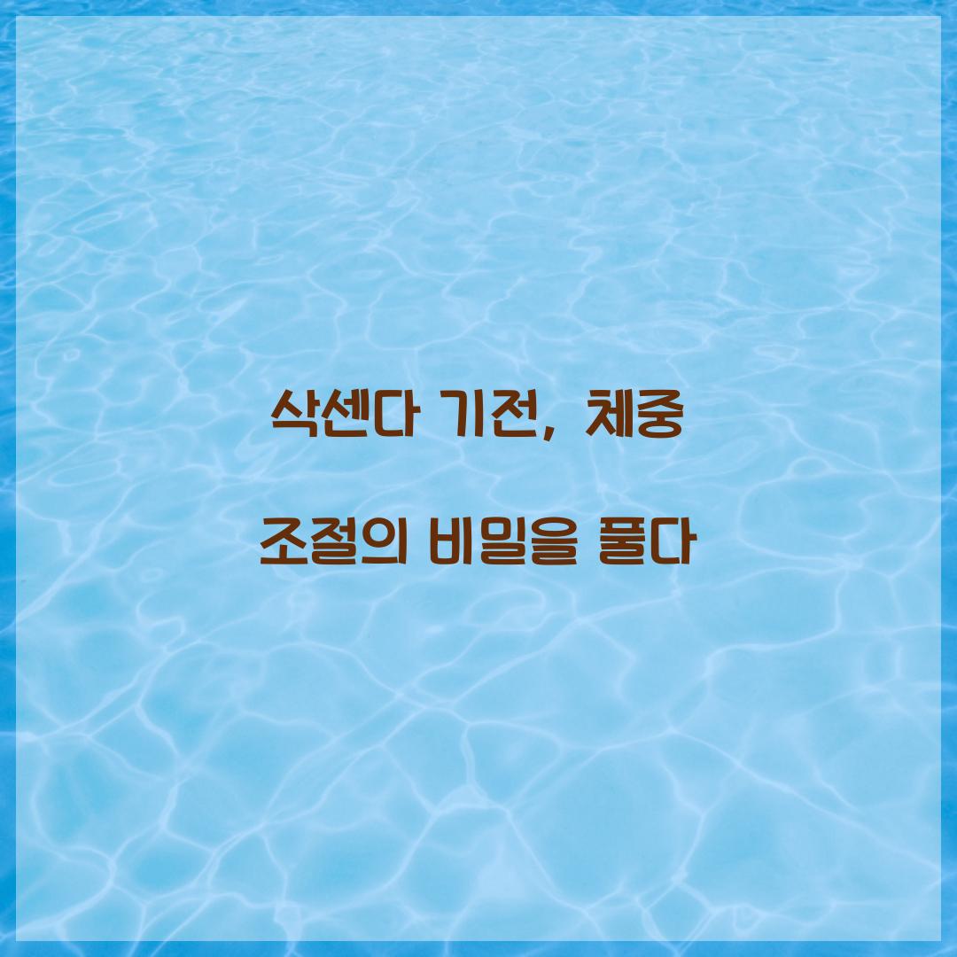 삭센다 기전, 체중 조절의 비밀을 풀다