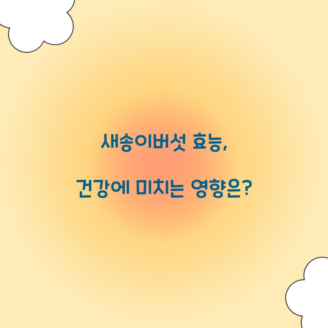 새송이버섯 효능, 건강에 미치는 영향은?