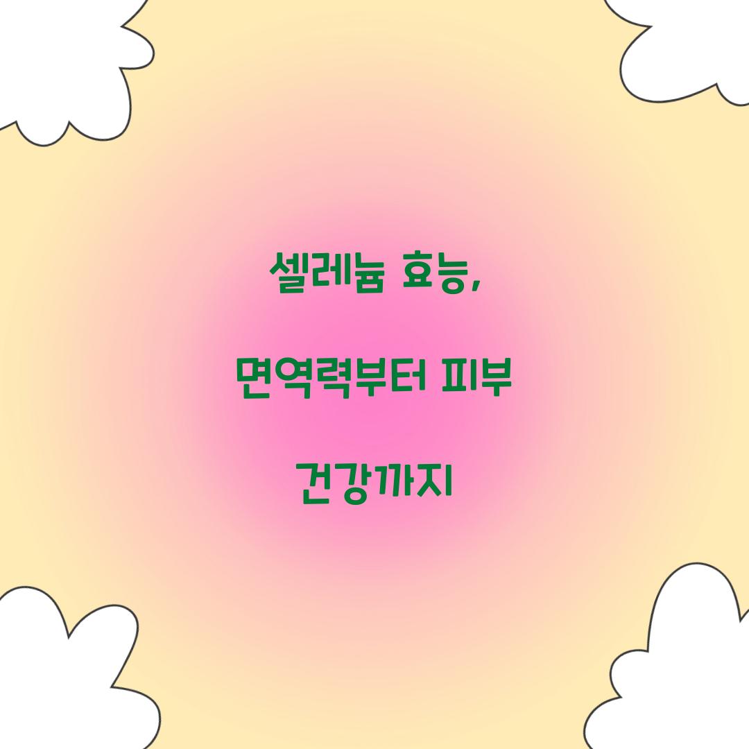 셀레늄 효능, 면역력부터 피부 건강까지