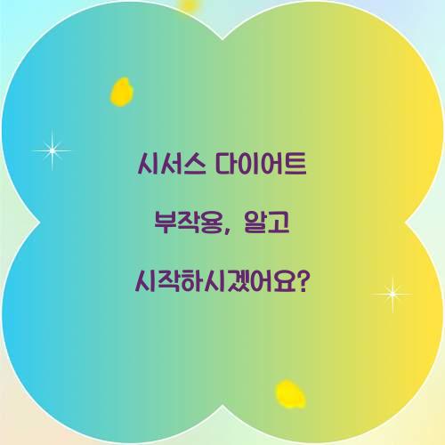 시서스 다이어트 부작용, 알고 시작하시겠어요?