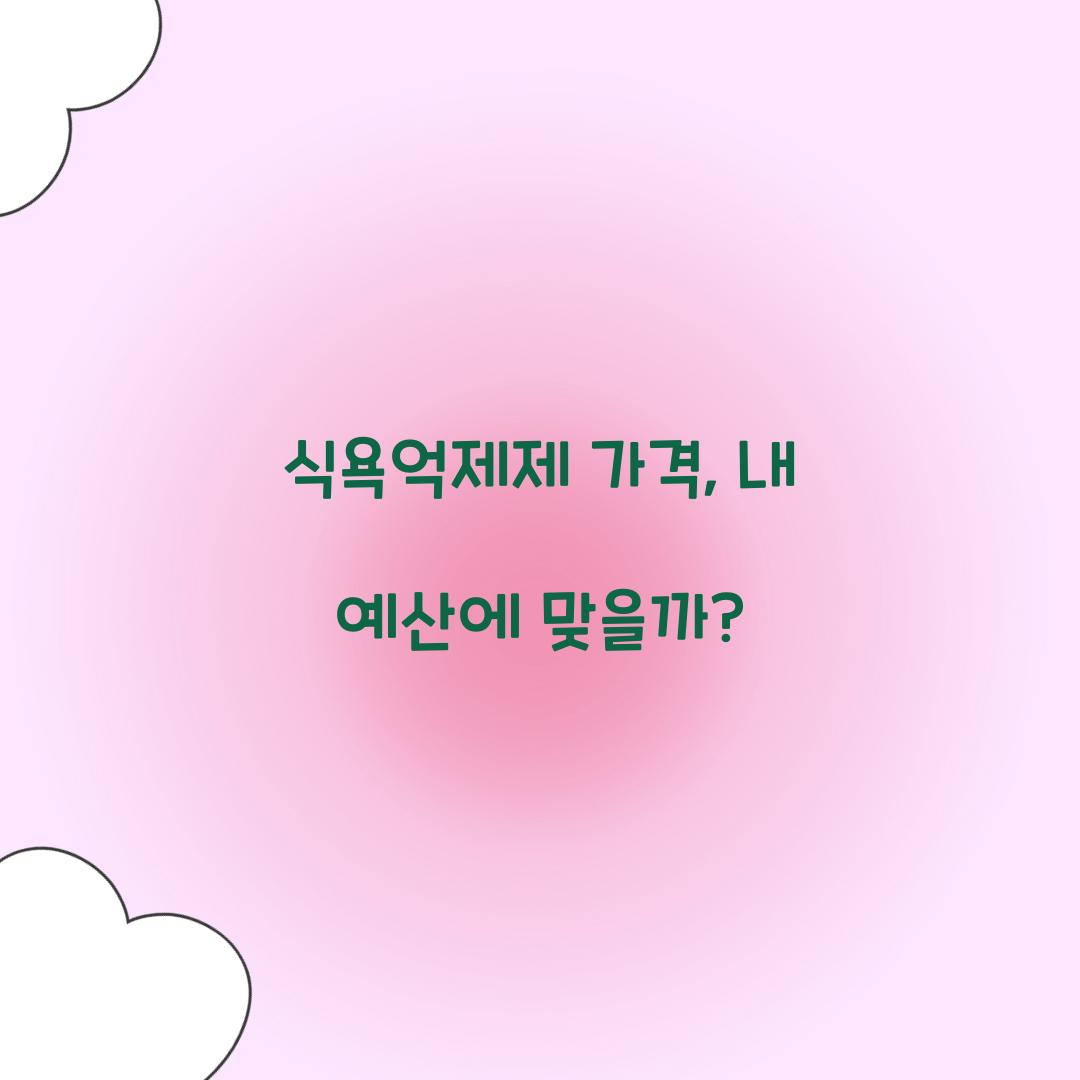 식욕억제제 가격, 내 예산에 맞을까?
