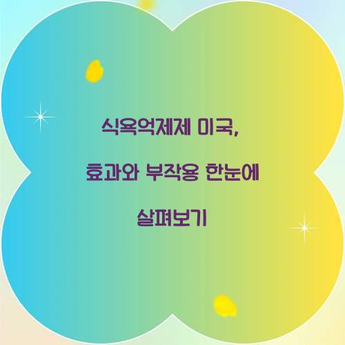 식욕억제제 미국, 효과와 부작용 한눈에 살펴보기