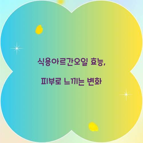 식용아르간오일 효능, 피부로 느끼는 변화