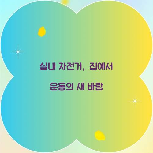 실내 자전거, 집에서 운동의 새 바람