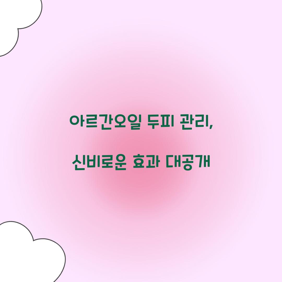 아르간오일 두피 관리, 신비로운 효과 대공개