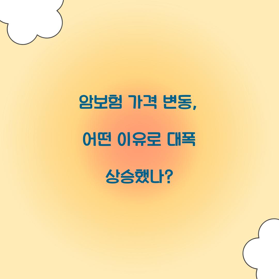 암보험 가격 변동, 어떤 이유로 대폭 상승했나?
