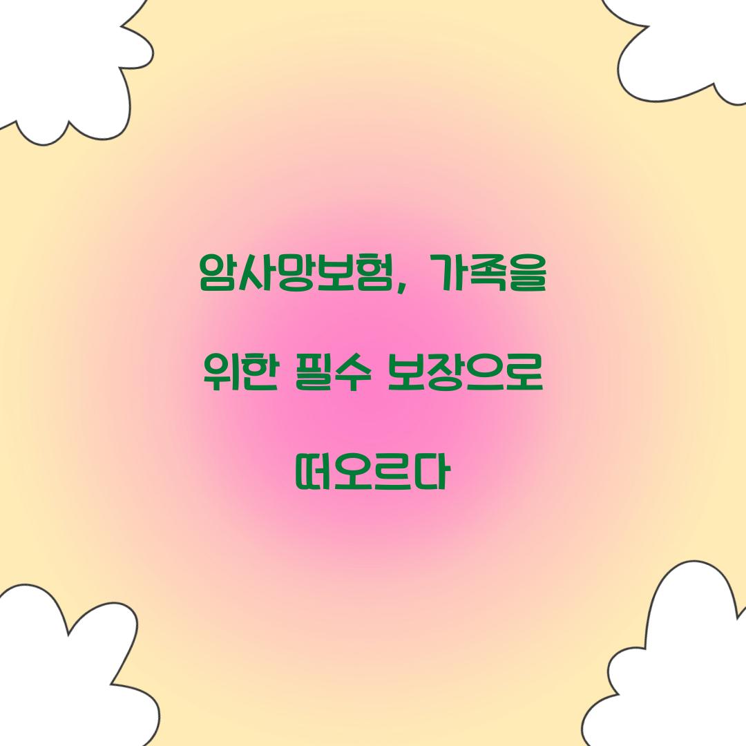 암사망보험, 가족을 위한 필수 보장으로 떠오르다