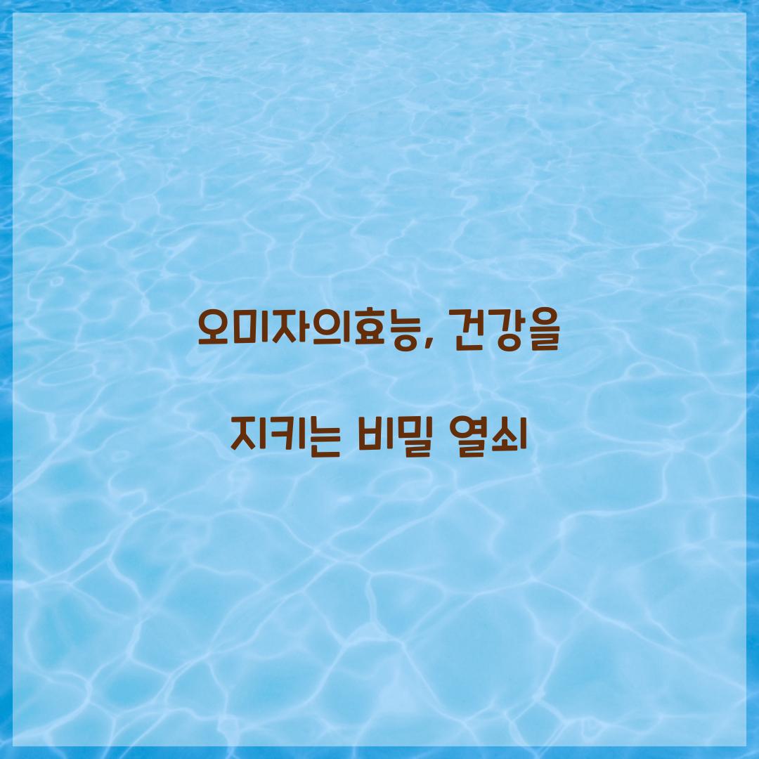 오미자의효능, 건강을 지키는 비밀 열쇠