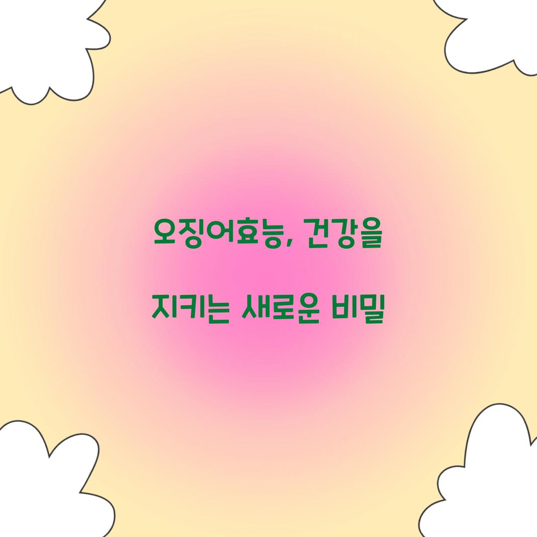 오징어효능, 건강을 지키는 새로운 비밀