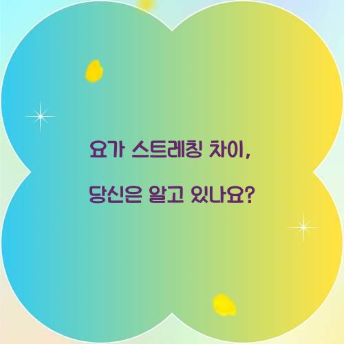 요가 스트레칭 차이, 당신은 알고 있나요?