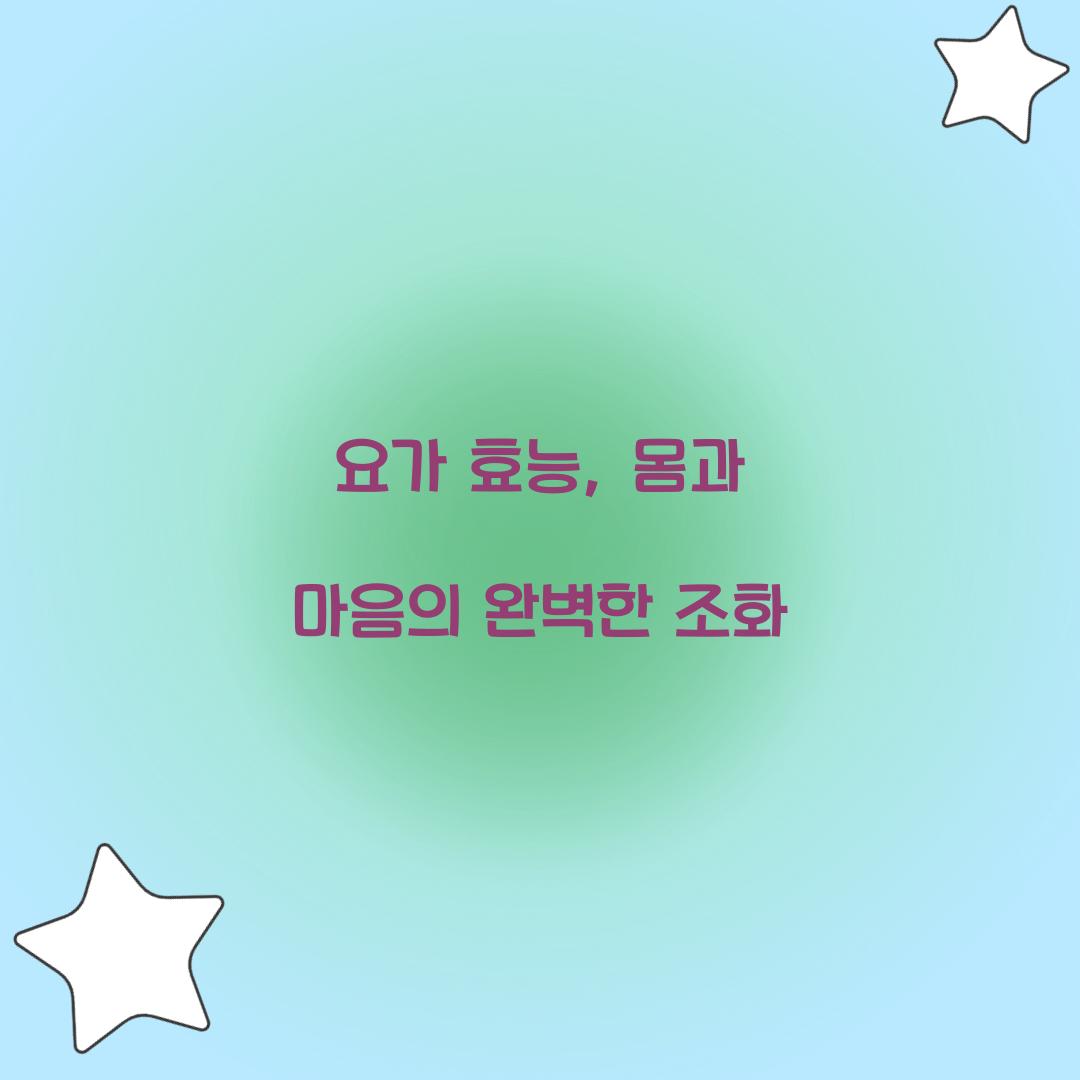 요가 효능, 몸과 마음의 완벽한 조화