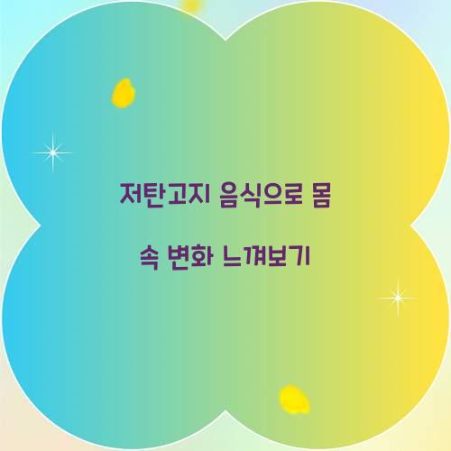 저탄고지 음식으로 몸 속 변화 느껴보기