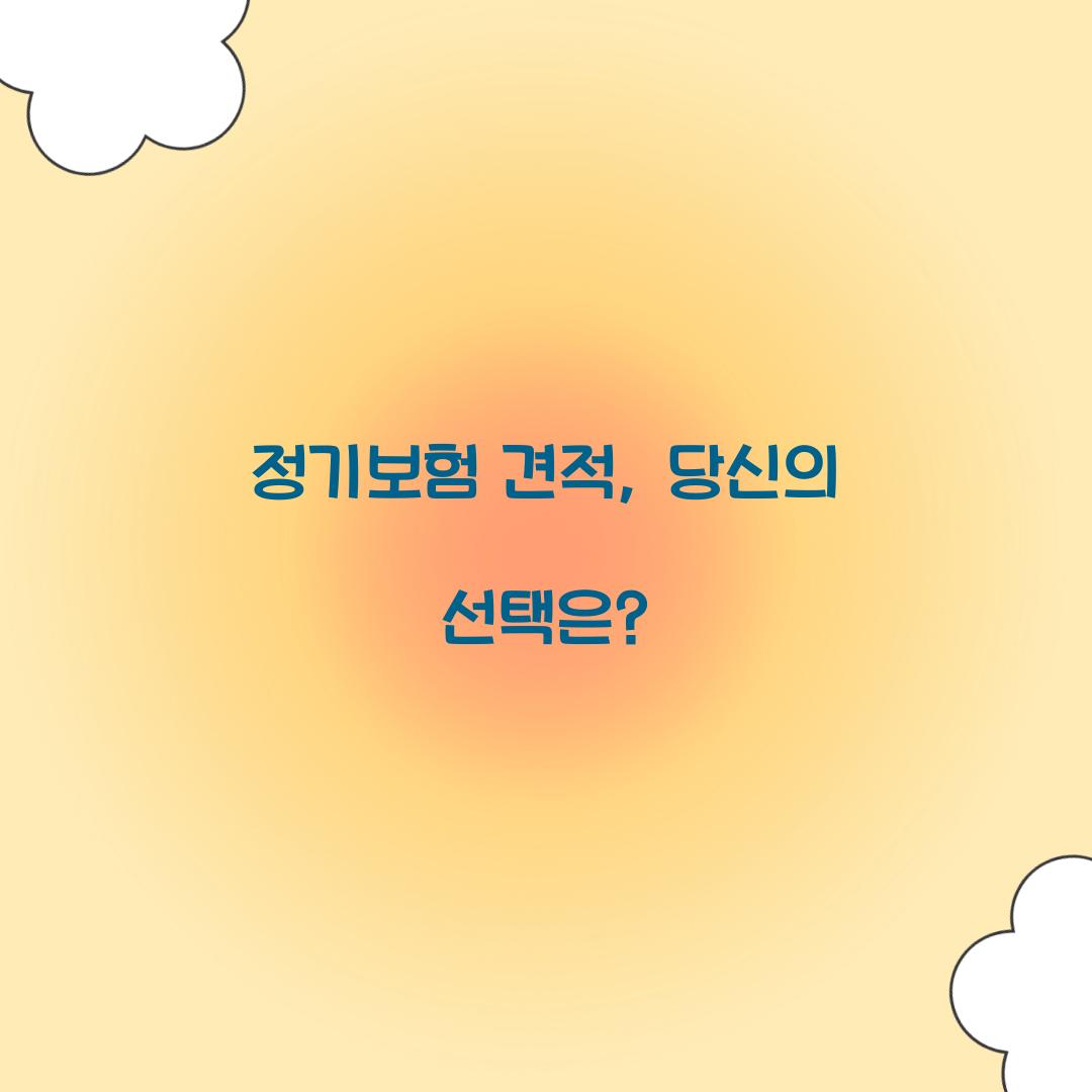 정기보험 견적, 당신의 선택은?