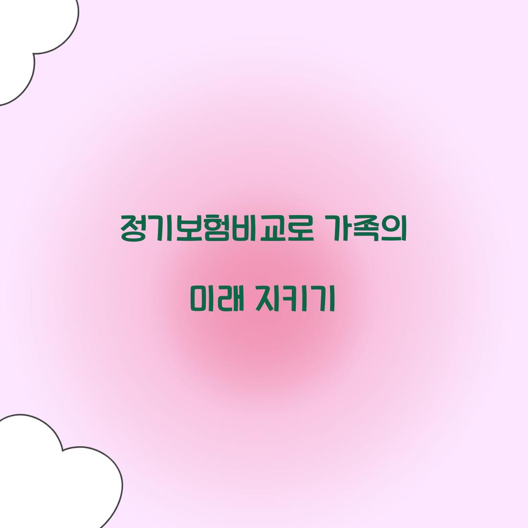 정기보험비교로 가족의 미래 지키기