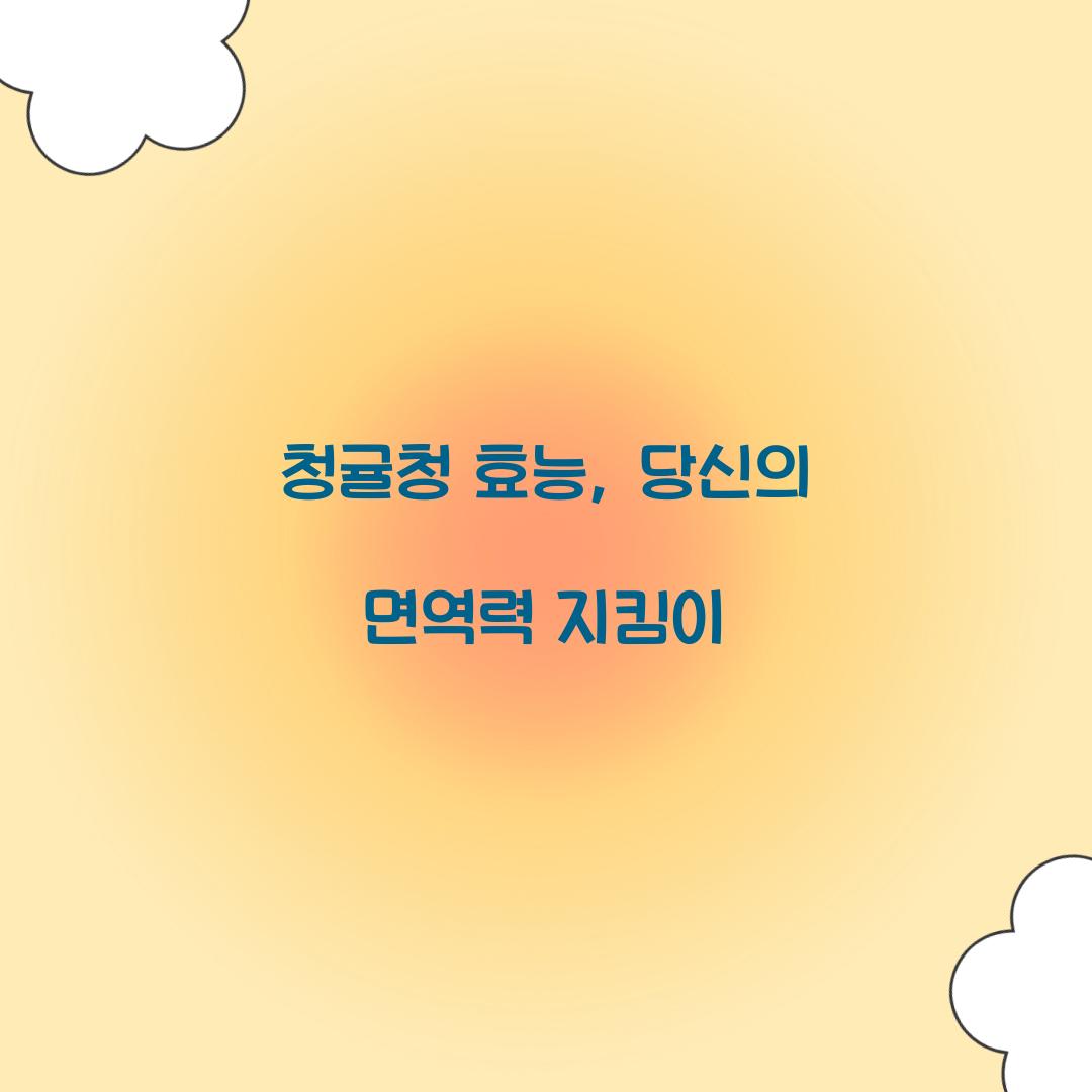 청귤청 효능, 당신의 면역력 지킴이
