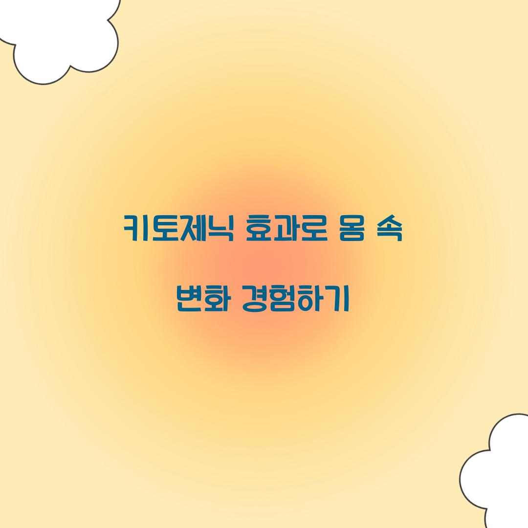 키토제닉 효과로 몸 속 변화 경험하기