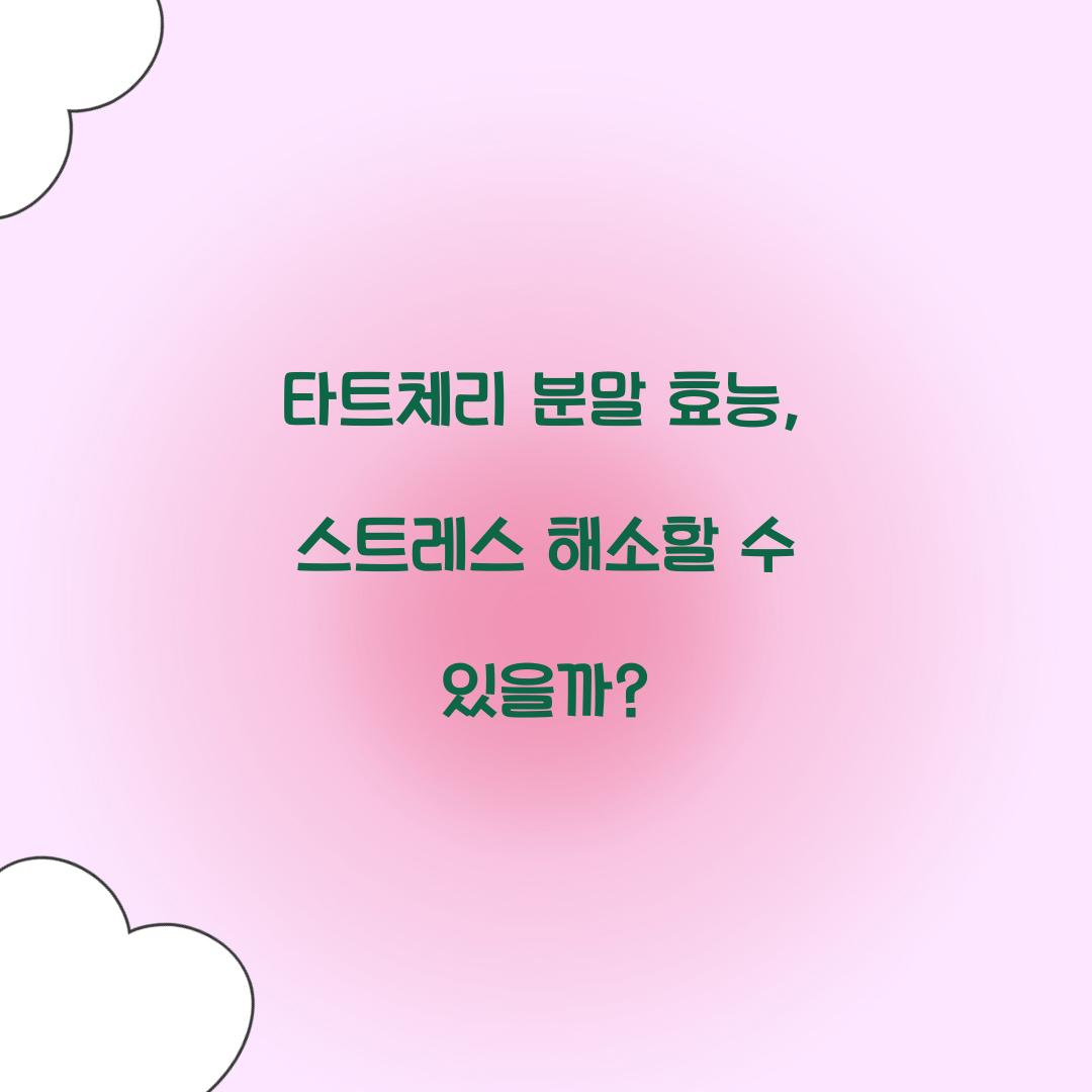 타트체리 분말 효능, 스트레스 해소할 수 있을까?
