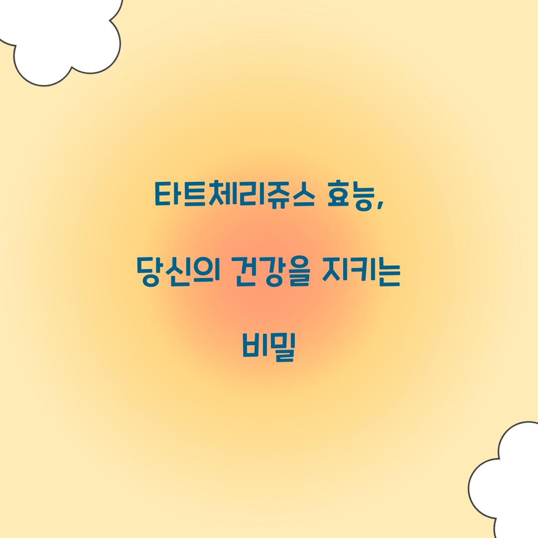 타트체리쥬스 효능, 당신의 건강을 지키는 비밀
