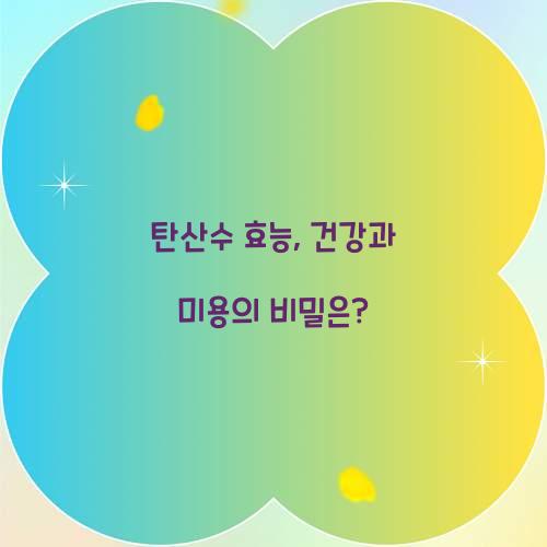 탄산수 효능, 건강과 미용의 비밀은?