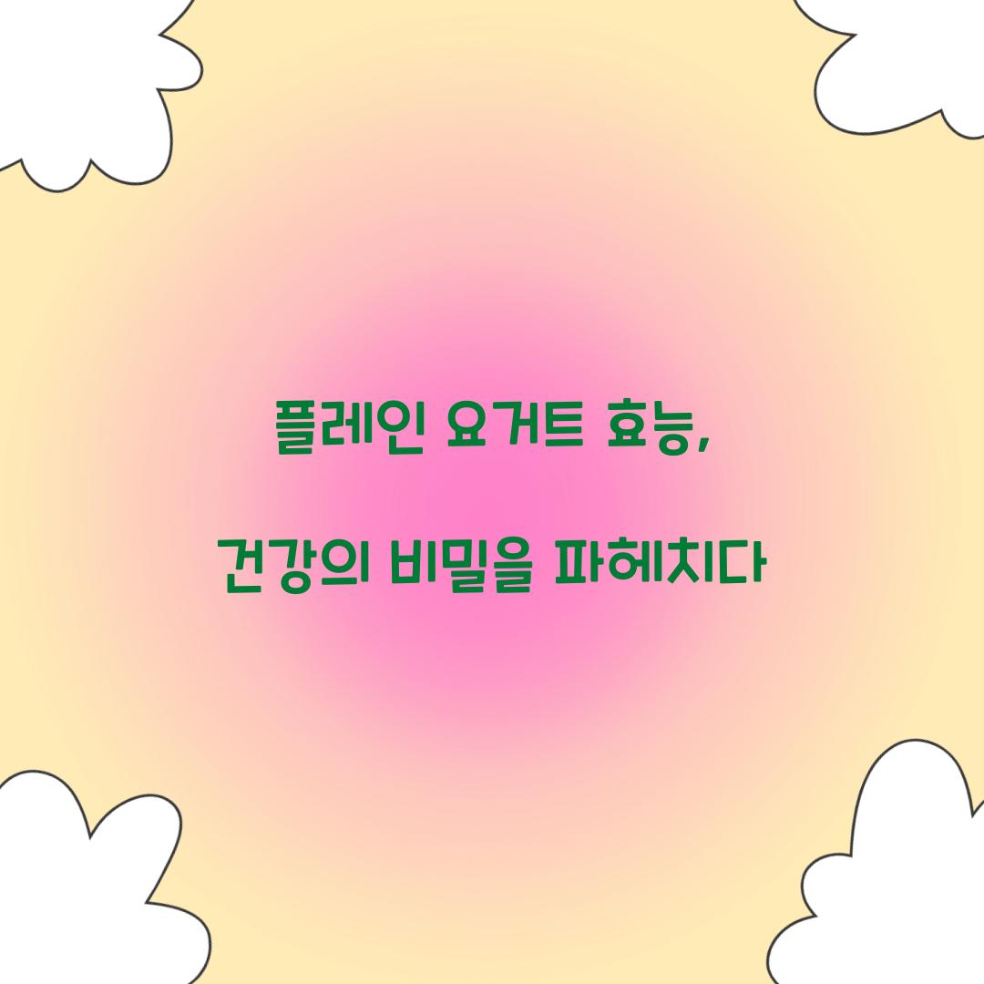 플레인 요거트 효능, 건강의 비밀을 파헤치다