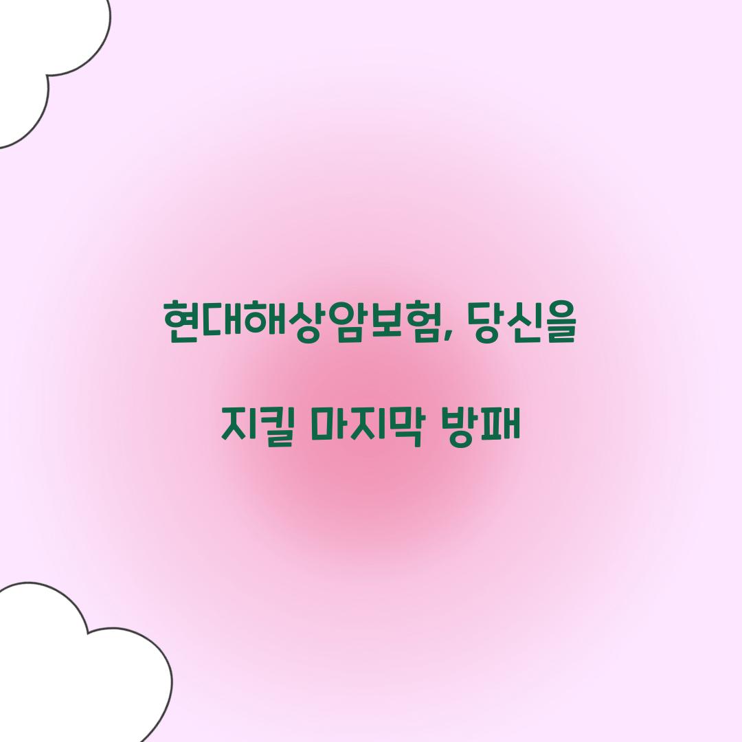 현대해상암보험, 당신을 지킬 마지막 방패